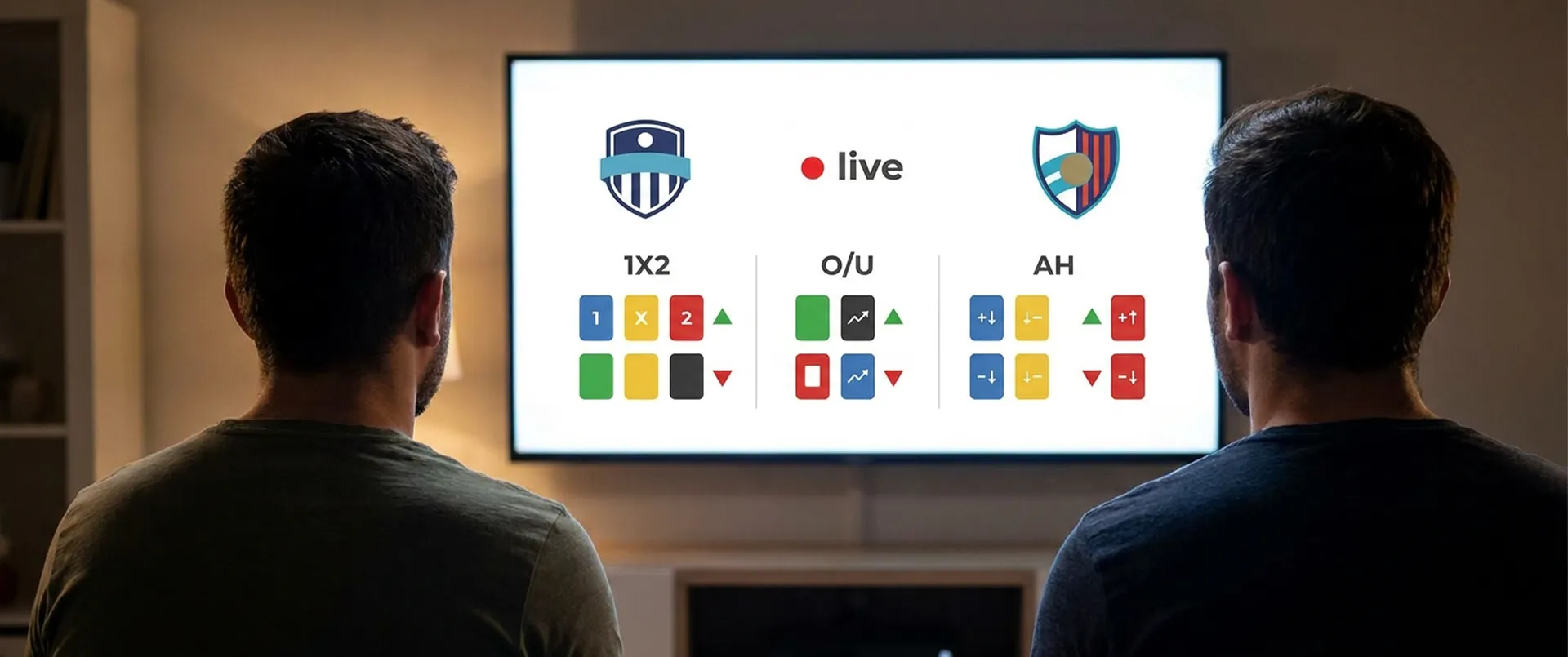 Écran de cotes live 1N2 et over/under sur télévision